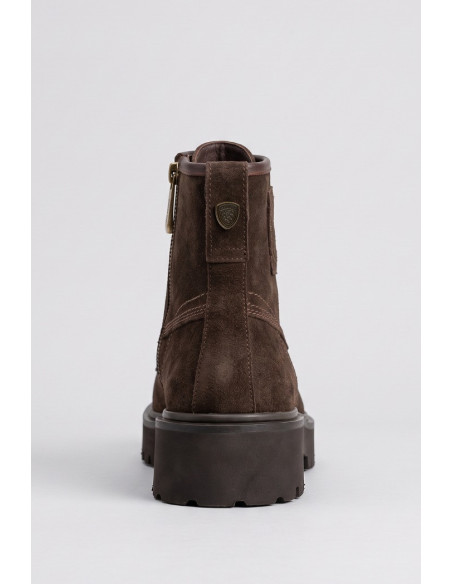 Blauer scarponcino stringato in suede con scudetto F6BUXTON05/SUE [6c1fefef]
