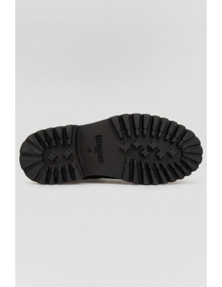Blauer scarponcino stringato in suede con scudetto F6BUXTON05/SUE [db022eeb]