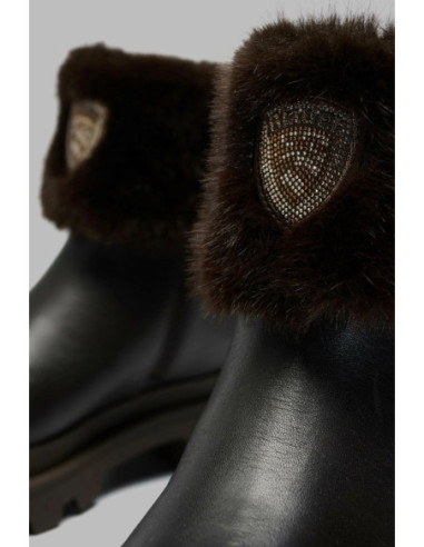 Blauer stivaletto con ecopelliccia F6KIMMEL10/NAP [7827ffbe]