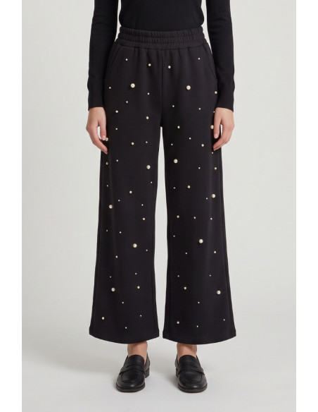 Phard pantalone in felpa largo con perle applicate 5446H1319 [1904fc1c]
