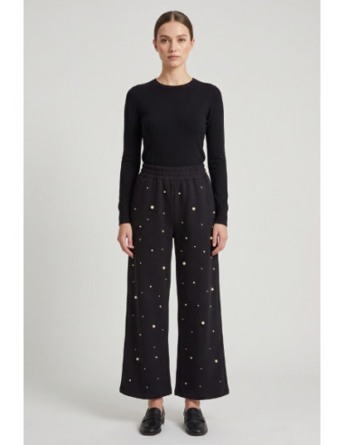 Phard pantalone in felpa largo con perle applicate 5446H1319 [773f7e15]
