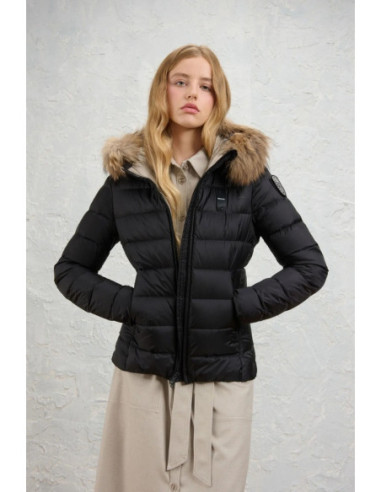 Blauer piumino a righe con cappuccio Arcadia 26WBLDC03038-006047 [78b2534a]