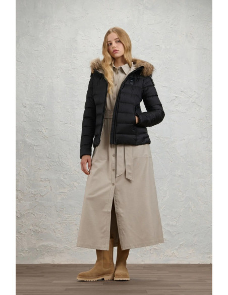 Blauer piumino a righe con cappuccio Arcadia 26WBLDC03038-006047 [1689d143]