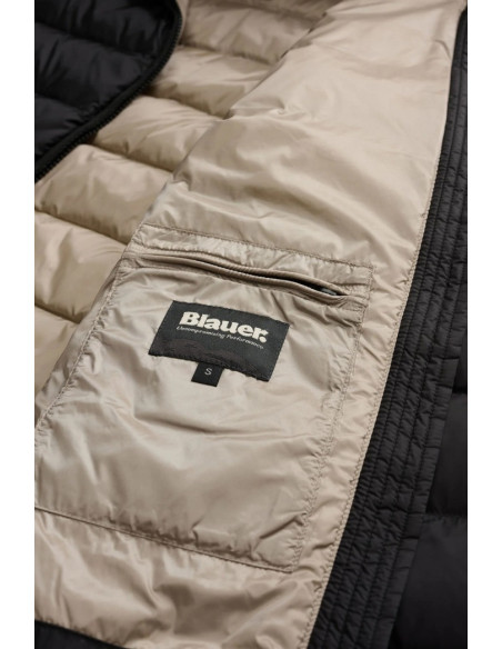 Blauer piumino a righe con cappuccio Arcadia 26WBLDC03038-006047 [a4c45759]