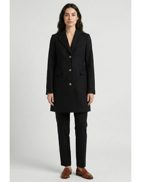 Markup cappotto in panno di misto lana e collo reverse MW9640601 [ff8630bf]