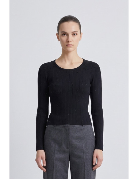 Phard maglia a costine con strass 4134PH113 [6109d407]