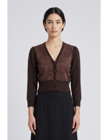 Phard cardigan 4 bottoni con inserti in pizzo 5758H1262 [0326313a]