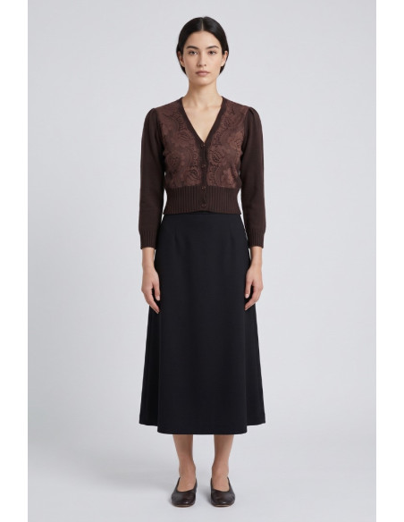 Phard cardigan 4 bottoni con inserti in pizzo 5758H1262 [6d1db333]