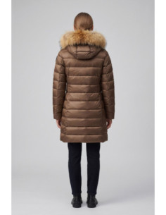 Blauer piumino lungo con pelliccia Kristin 26WBLDK03040-006047 [abebf338] 2
