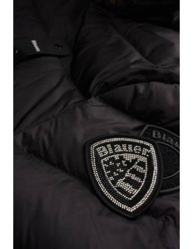Blauer piumino lungo con pelliccia Kristin 26WBLDK03040-006047 [059de24c]