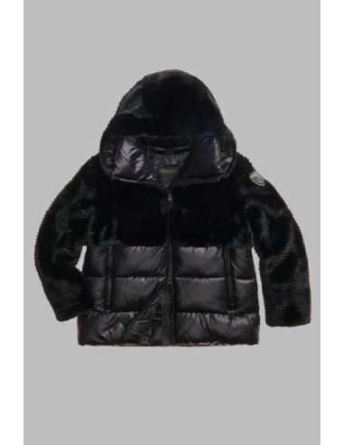 Blauer giubbetto in nylon con ecopelliccia Fanevil 26WBLDC02304-007685 [4dd25180]