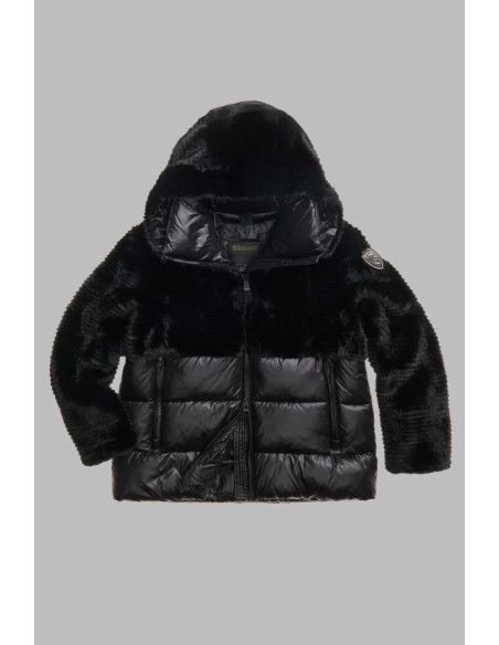Blauer giubbetto in nylon con ecopelliccia Fanevil 26WBLDC02304-007685 [4dd25180]