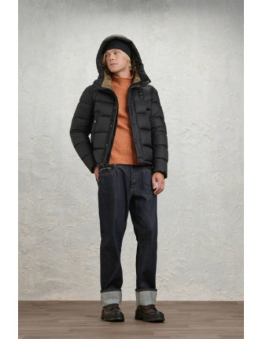 Blauer piumino trapuntato con cappuccio Clipper 26WBLUC03025-007455 [e9496f7d]