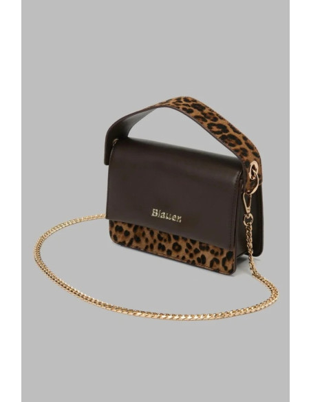 Blauer borsa mini con inserto animalier F6FIM01PON/MIG [9af234c8]