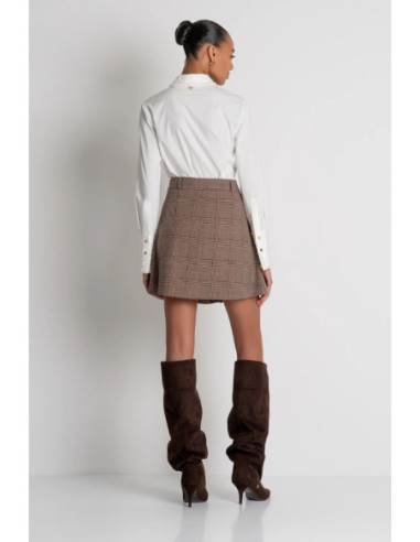 Fracomina gonna flare a pieghe in principe di Galles FR26WG1006W57595 [af113ebb]