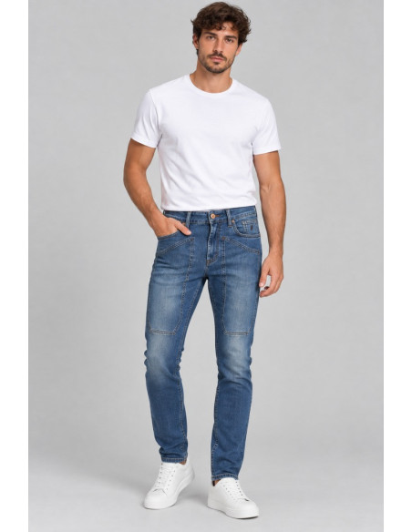 Jeckerson jeans 5 tasche toppa denim skinny James AI26JUPPA100JAMES001-D186 [1088979b]