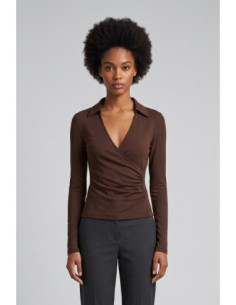 Markup blusa in maglia scollo incrocio MW2610104 [a76a38f8]