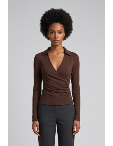Markup blusa in maglia scollo incrocio MW2610104 [a76a38f8]