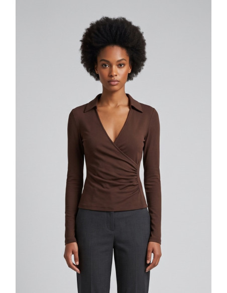 Markup blusa in maglia scollo incrocio MW2610104 [a76a38f8]