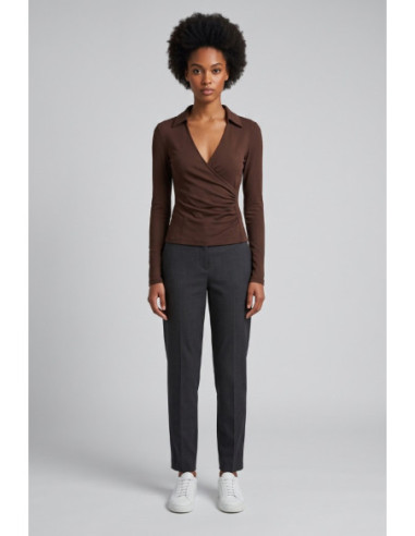 Markup blusa in maglia scollo incrocio MW2610104 [c951baf1]