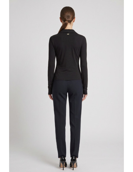 Markup blusa in maglia scollo incrocio MW2610104 [0c4c6e92]