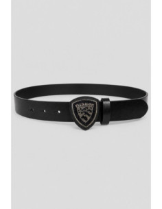 Blauer cintura in pelle con fibbia strass F6KSHILLY01/PAR [3d66225a]