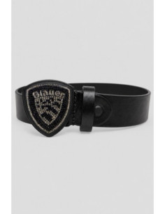 Blauer cintura in pelle con fibbia strass F6KSHILLY01/PAR [3d66225a] 2