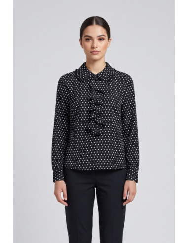 Blash blusa georgette a pois con rouches BS2710104 [ead74514]