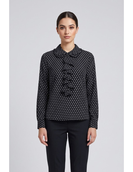 Blash blusa georgette a pois con rouches BS2710104 [ead74514]