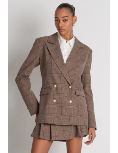Fracomina blazer regular doppiopetto in principe di Galles FR26WJ3023W57595 [a053711b]