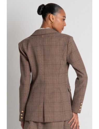 Fracomina blazer regular doppiopetto in principe di Galles FR26WJ3023W57595 [79753216]