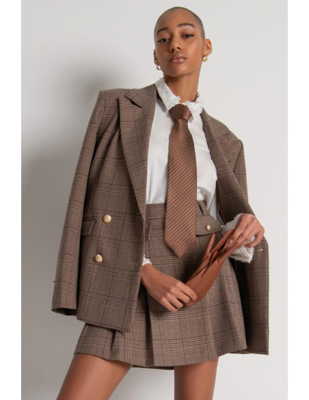 Fracomina blazer regular doppiopetto in principe di Galles FR26WJ3023W57595 [cb38b40c]