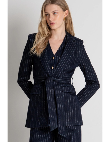 Fracomina blazer regular in denim gessato FR26WJ4013D407D4 [eec69b37]