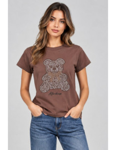 Markup t-shirt girocollo con strass MW2610016 [88968518]