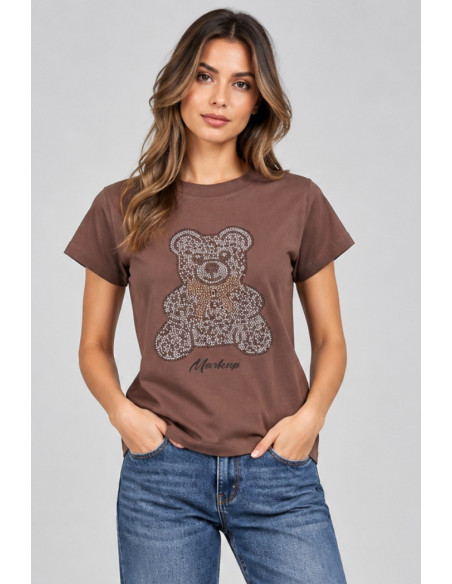 Markup t-shirt girocollo con strass MW2610016 [88968518]