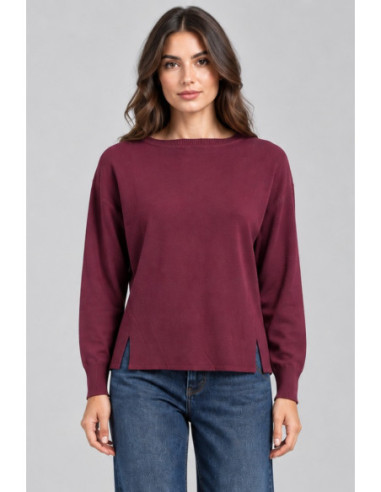 Markup maglia con scollo a barca in misto viscosa MW2600026 [a73ebce1]