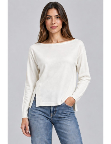 Markup maglia con scollo a barca in misto viscosa MW2600026 [ebf8cbad]