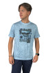 Markup t-shirt in jersey fiammato tinto in capo con stampa mk291056