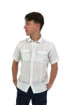Guy camicia mezza manica in lino custom906-1211 m46274